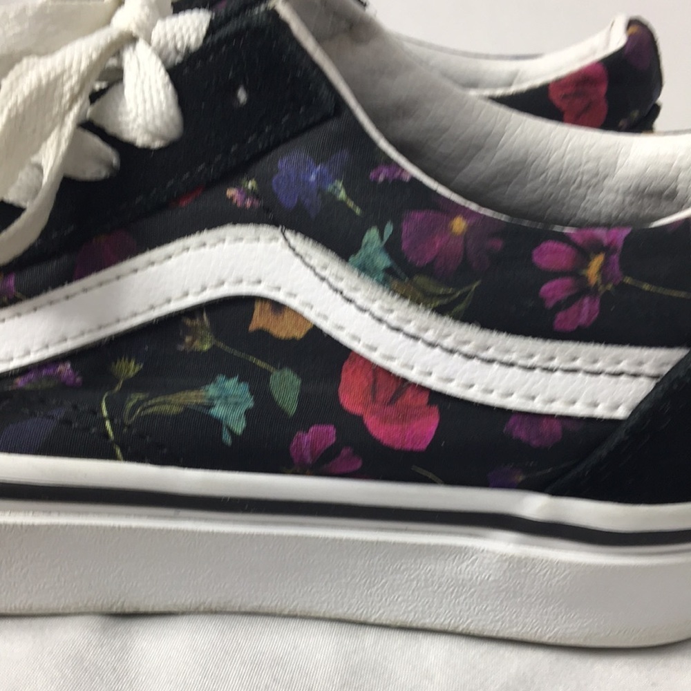 Vans Women’s Old Skool Black Floral Skate Sneakers Size 5.5 GREAT Condition - Picture 14 of 15